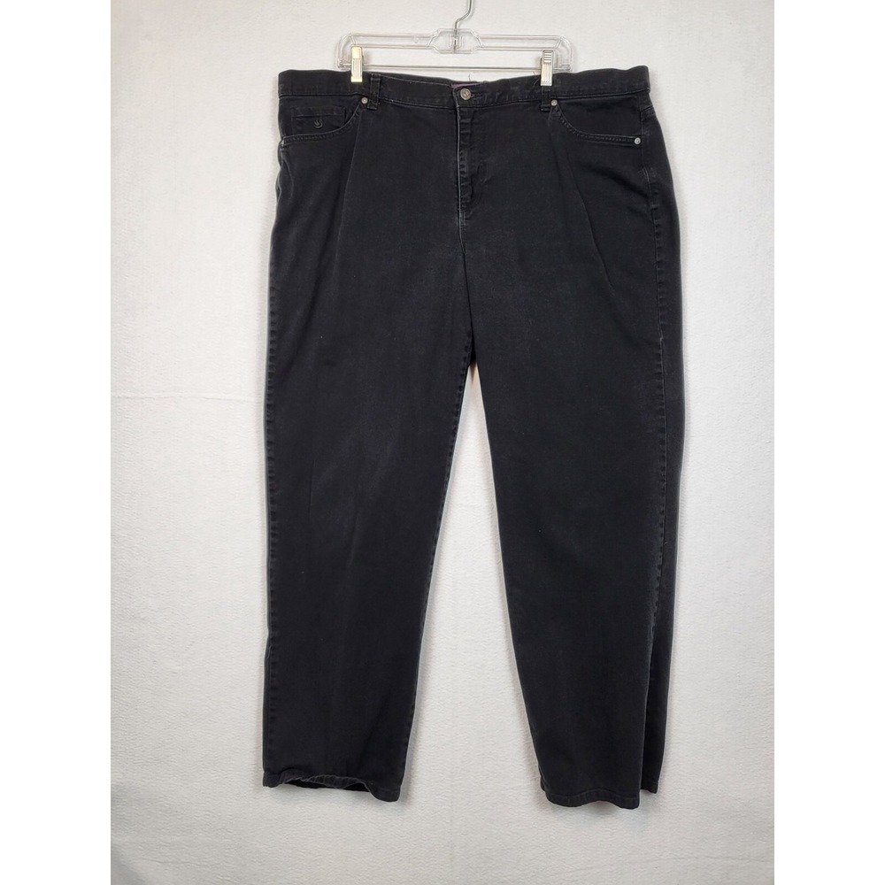 Gloria Vanderbilt Womens Plus Size Amanda Straight Jeans Mid Rise Black Size 16W